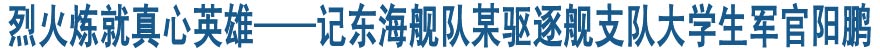 烈火煉就真心英雄&mdash;&mdash;記東海艦隊(duì)某驅(qū)逐艦支隊(duì)大學(xué)生軍官陽(yáng)鵬