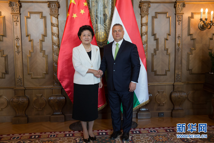  6月21日，國務院副總理劉延東（左）在匈牙利布達佩斯國會大廈會見匈牙利總理歐爾班。 新華社發(fā)（弗爾季&middot;奧蒂洛攝）