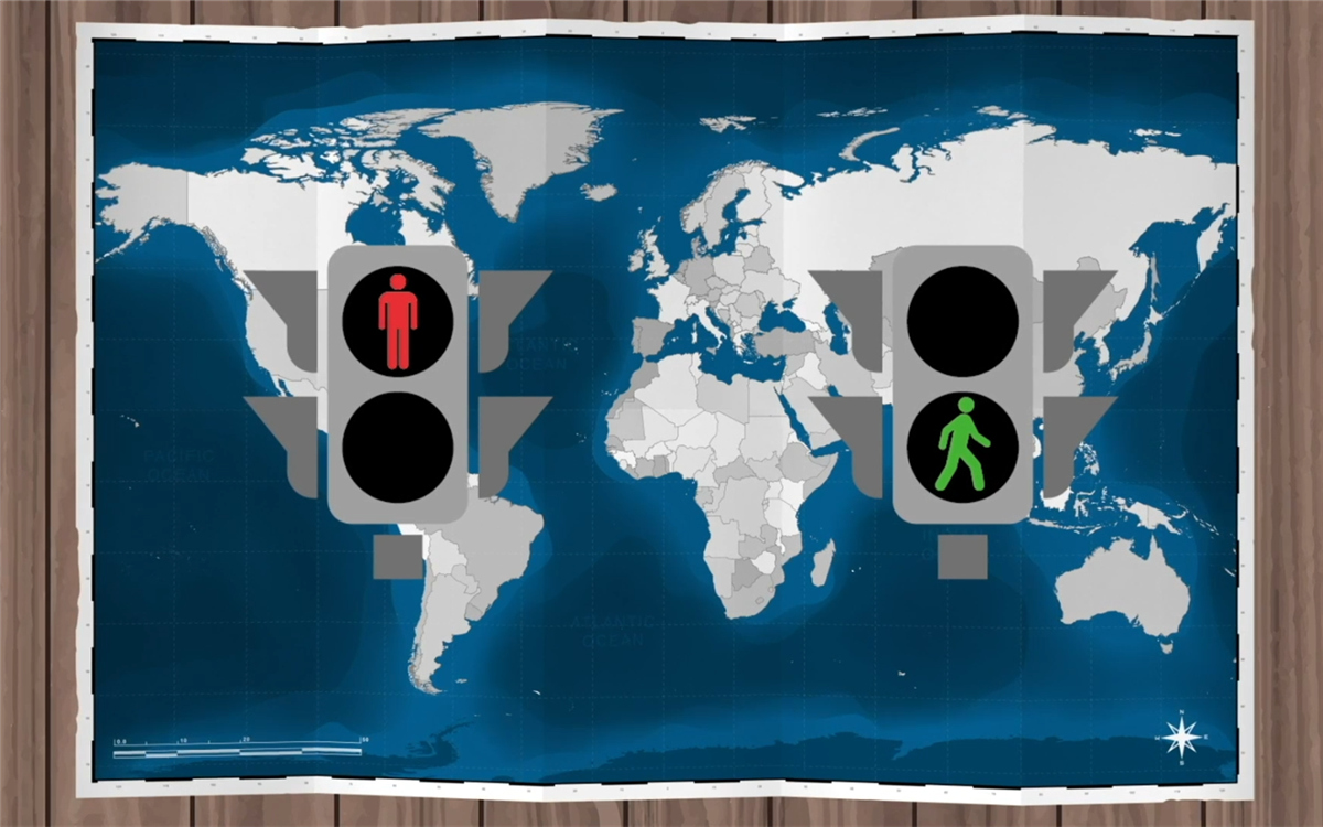 聯(lián)合國確定了紅燈停、綠燈行的規(guī)則