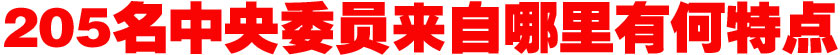 205名中央委員來自哪里？有何特點？