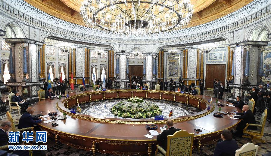 9月12日，上海合作組織成員國元首理事會(huì)第十四次會(huì)議在塔吉克斯坦首都杜尚別舉行。國家主席習(xí)近平出席會(huì)議并發(fā)表重要講話。新華社記者馬占成攝 