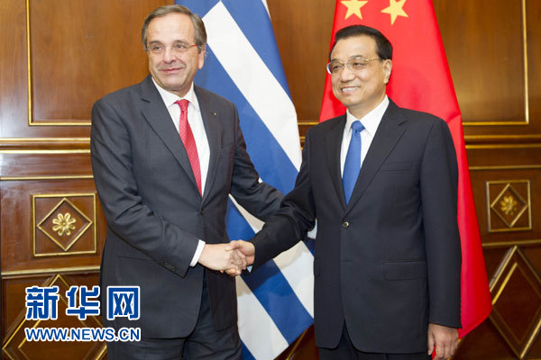 10月16日，中國國務院總理李克強在意大利米蘭會見希臘總理薩馬拉斯。 新華社記者 謝環(huán)馳 攝