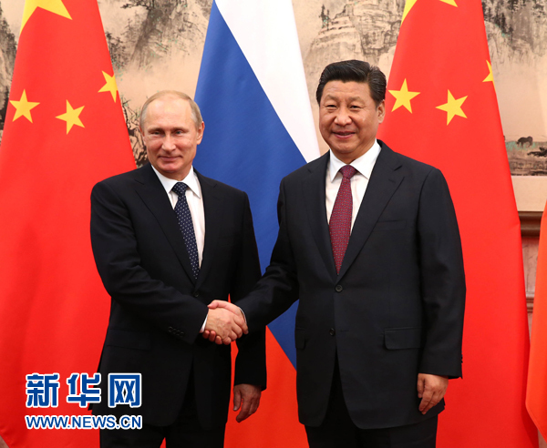 11月9日，國(guó)家主席習(xí)近平在北京釣魚臺(tái)國(guó)賓館會(huì)見俄羅斯總統(tǒng)普京。新華社記者 蘭紅光 攝