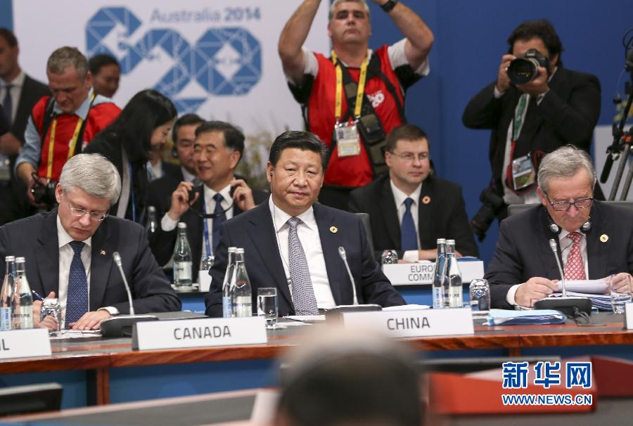 11月15日，二十國集團(tuán)領(lǐng)導(dǎo)人第九次峰會(huì)在澳大利亞布里斯班舉行。國家主席習(xí)近平出席會(huì)議并發(fā)表題為《推動(dòng)創(chuàng)新發(fā)展實(shí)現(xiàn)聯(lián)動(dòng)增長》的重要講話。 新華社發(fā)