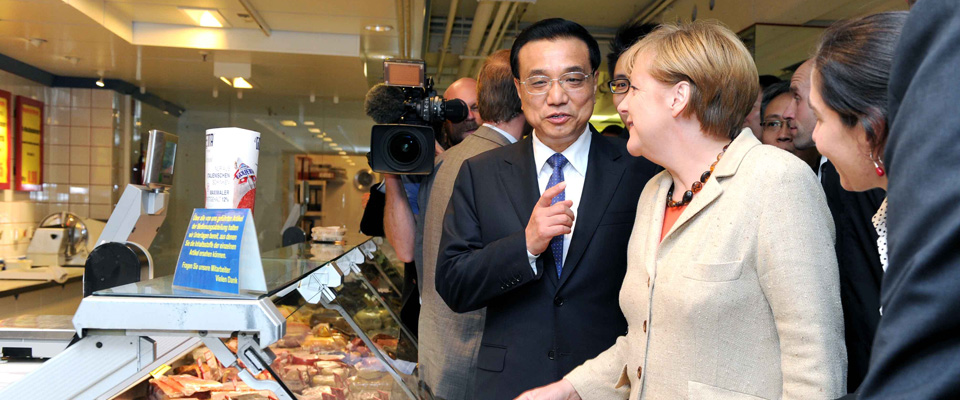 默克爾同李克強(qiáng)柏林&ldquo;逛&rdquo;超市