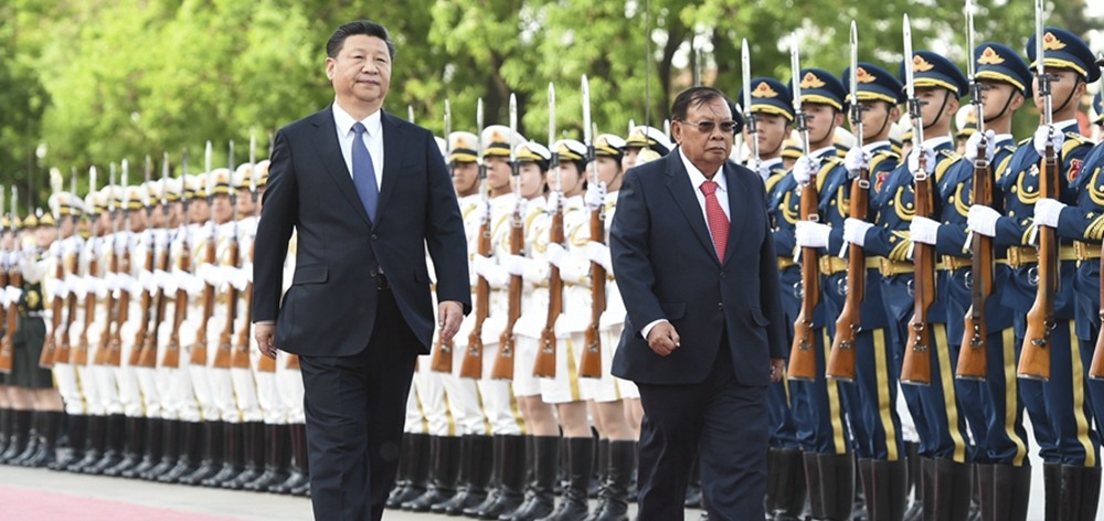 資料圖：習(xí)近平同老撾人民革命黨中央總書記、國家主席本揚(yáng)舉行會(huì)談