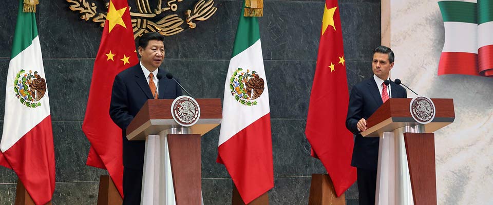 2013年6月，中墨元首共同會見記者